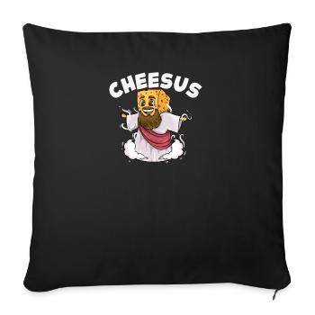Jesus Christ Cheese Church Christianity Religion - Sofa pillowcase 17,3'' x 17,3'' (45 x 45 cm) - black - Front