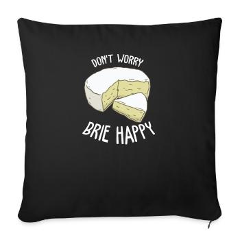 Brie Käse Gouda Fondue Raclette Cheddar Schweiz - Sofakissenbezug 45 x 45 cm - Schwarz - Vorne