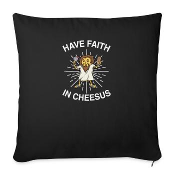 Jesus Christ Cheese Church Christianity Religion - Sofa pillowcase 17,3'' x 17,3'' (45 x 45 cm) - black - Front