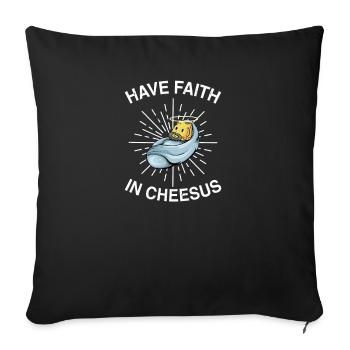 Jesus Christ Cheese Church Christianity Religion - Sofa pillowcase 17,3'' x 17,3'' (45 x 45 cm) - black - Front