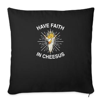 Jesus Christ Cheese Church Christianity Religion - Sofa pillowcase 17,3'' x 17,3'' (45 x 45 cm) - black - Front