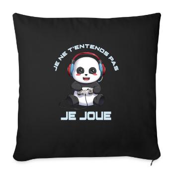 Panda Gaming Design - Sofakissenbezug 45 x 45 cm - Schwarz - Vorne