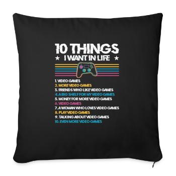 Gaming Gamer Playing Video Game Computer - Sofa pillowcase 17,3'' x 17,3'' (45 x 45 cm) - black - Front