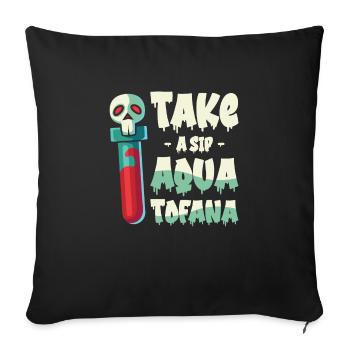 Aqua Tofana Skull Poison Bottle Conspiracy - Sofa pillowcase 17,3'' x 17,3'' (45 x 45 cm) - black - Front