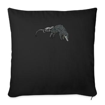 Schuppentier Pangolin Schuppen bedrohtes Tier - Sofakissenbezug 45 x 45 cm - Schwarz - Vorne