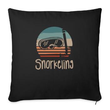 Retro Vintage Classic Snorkeling Snorkeler - Sofa pillowcase 17,3'' x 17,3'' (45 x 45 cm) - black - Front
