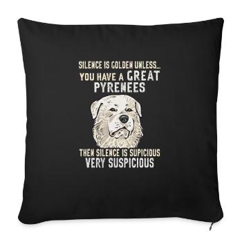 Great Pyrenean Dog - Sofa pillowcase 17,3'' x 17,3'' (45 x 45 cm) - black - Front