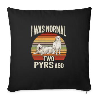 Grandes Pyrénées Il y a deux ans, j’étais encore normal - Housse de coussin décorative 45 x 45 cm - noir - Devant