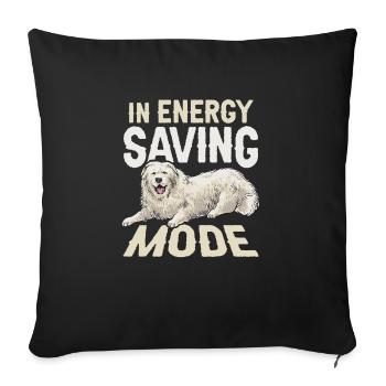 Large Pyrenean dog in energy-saving mode Pyrenees - Sofa pillowcase 17,3'' x 17,3'' (45 x 45 cm) - black - Front