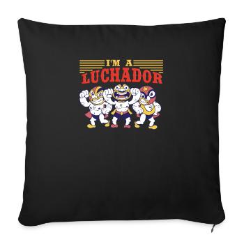 Lucha Libre Wrestling Mexikanische Luchadors - Sofakissenbezug 45 x 45 cm - Schwarz - Vorne