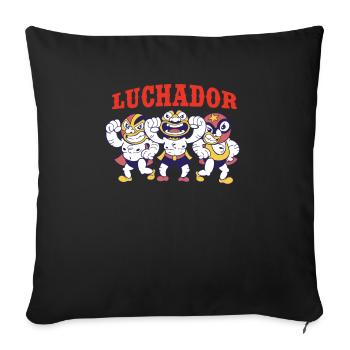 Luchador Mexikanischer Ringkampf Lucha Libre - Sofakissenbezug 45 x 45 cm - Schwarz - Vorne