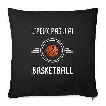basketball je peux pas j'ai basketball basketteur - Housse de coussin décorative 45 x 45 cm - noir - Devant