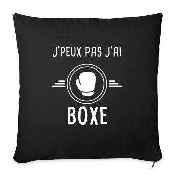 boxe je peux pas j'ai boxe gants boxeur - Housse de coussin décorative 45 x 45 cm - noir - Devant