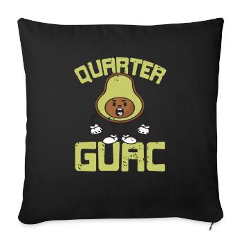 Retro Vintage Quarter GUAC Cute Funny Guac Avocado - Sofakissenbezug 45 x 45 cm - Schwarz - Vorne