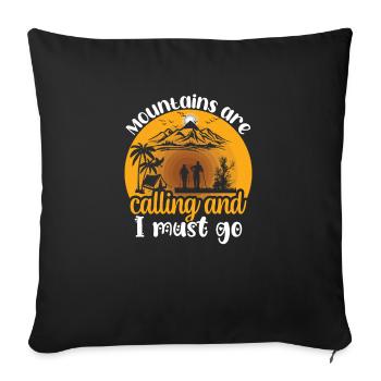 Camping Camper Nature dicton drôle - Housse de coussin décorative 45 x 45 cm - noir - Devant
