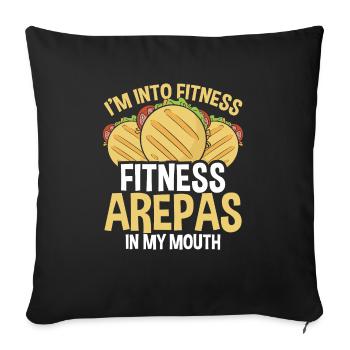 Arepa Lover Arepas dans ma bouche Colombien Venezuela - Housse de coussin décorative 45 x 45 cm - noir - Devant