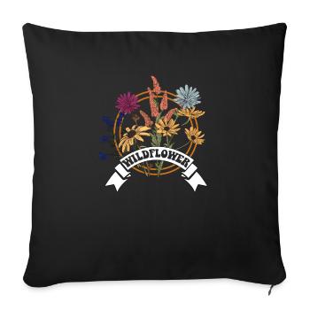 Beautiful Wildflowers Wild Flowers Bouquet Flower - Sofa pillowcase 17,3'' x 17,3'' (45 x 45 cm) - black - Front
