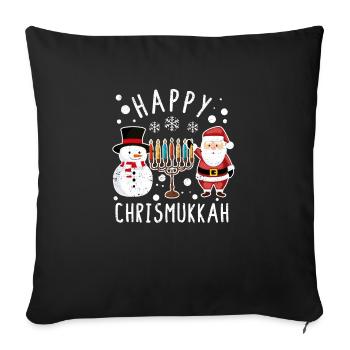 Joyeux Noël Hanoukka Noël Hanoukka Noël - Housse de coussin décorative 45 x 45 cm - noir - Devant