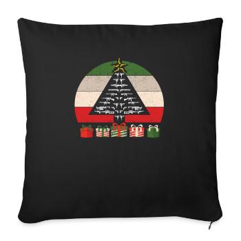 Guns Christmas Tree Xmas Gun PJs Pyjamas Military - Sofa pillowcase 17,3'' x 17,3'' (45 x 45 cm) - black - Front