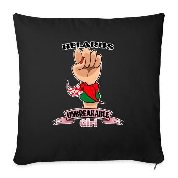 Biélorussie Fille incassable I Biélorussie Héritage I - Housse de coussin décorative 45 x 45 cm - noir - Devant