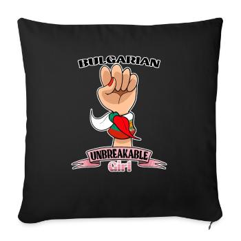 Fille bulgare Incassable Héritage bulgare - Housse de coussin décorative 45 x 45 cm - noir - Devant