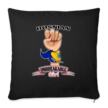 Fille bosniaque incassable I Bosnie-Herzégovine - Housse de coussin décorative 45 x 45 cm - noir - Devant