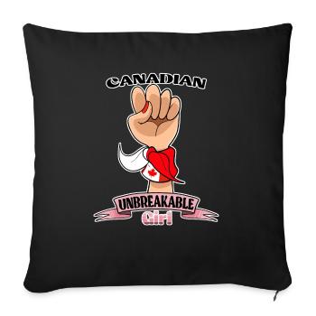 Fille canadienne incassable I Patrimoine canadien I - Housse de coussin décorative 45 x 45 cm - noir - Devant