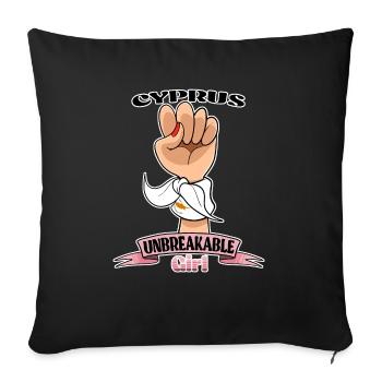 Cyprus Girl Unbreakable I Cyprus Heritage I - Sofa pillowcase 17,3'' x 17,3'' (45 x 45 cm) - black - Front