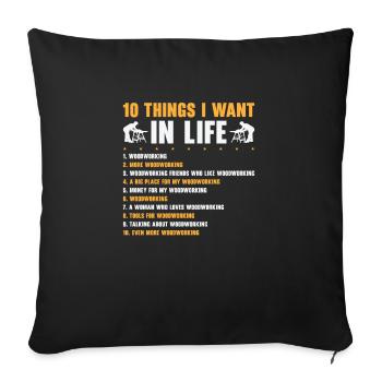 Woodworking Craftsman Woodworker Carpenter - Sofa pillowcase 17,3'' x 17,3'' (45 x 45 cm) - black - Front