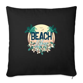 Ambiance de plage Design pour les amoureux de la plage ou la fête - Housse de coussin décorative 45 x 45 cm - noir - Devant