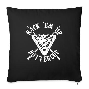 rack em up buttercup Design for a billird - Sofa pillowcase 17,3'' x 17,3'' (45 x 45 cm) - black - Front