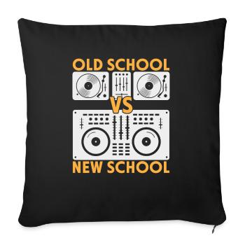 Old School Dj Vs New School Dj - Sofa pillowcase 17,3'' x 17,3'' (45 x 45 cm) - black - Front