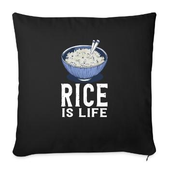 Rice Is Life - Sofa pillowcase 17,3'' x 17,3'' (45 x 45 cm) - black - Front