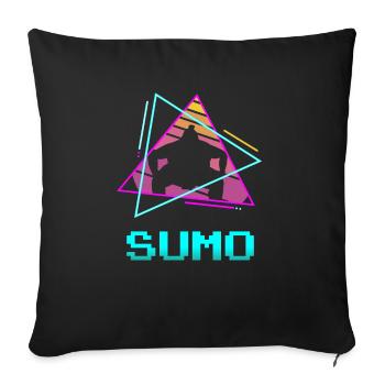 Lutteur de Sumo classique rétro vintage - Housse de coussin décorative 45 x 45 cm - noir - Devant