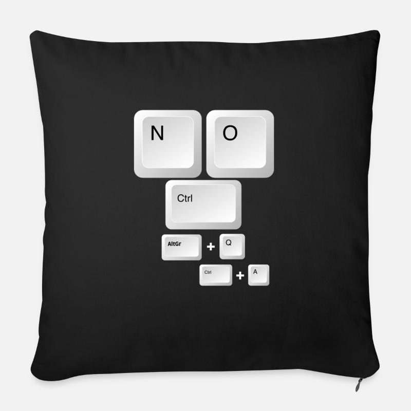 Pas de Ctrl @ toute la blague du clavier - Housse de coussin décorative 45 x 45 cm - noir
