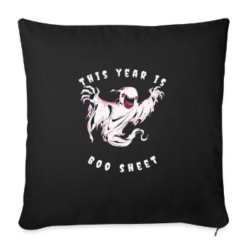 Cette année, c’est Boo Sheet Halloween Ghost - Housse de coussin décorative 45 x 45 cm - noir - Devant