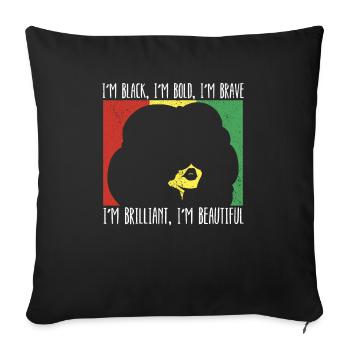 Black And Proud Black History Month Black Pride - Sofa pillowcase 17,3'' x 17,3'' (45 x 45 cm) - black - Front