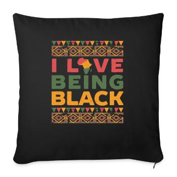 J’adore être afrocentrique du Mois de l’histoire des Noirs - Housse de coussin décorative 45 x 45 cm - noir - Devant