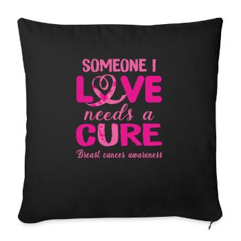 Love and Healing - Sofa pillowcase 17,3'' x 17,3'' (45 x 45 cm) - black - Front