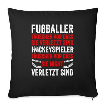 Fußballer Täuschen Vor Dass Sie Verletzt Sind Hock - Sofakissenbezug 45 x 45 cm - Schwarz - Vorne