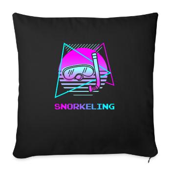 Retro Vintage Classic Snorkeling Snorkeler - Sofa pillowcase 17,3'' x 17,3'' (45 x 45 cm) - black - Front