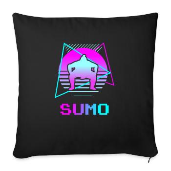 Lutteur de sumo classique rétro vintage - Housse de coussin décorative 45 x 45 cm - noir - Devant