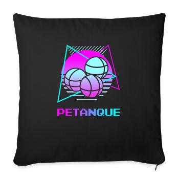 Retro Vintage Classic Petanque Player - Sofa pillowcase 17,3'' x 17,3'' (45 x 45 cm) - black - Front