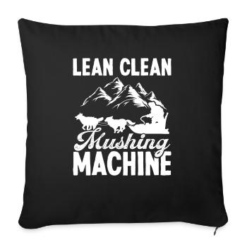 Mushing Machine Alaska Sled Dog Racing Husky - Sofakissenbezug 45 x 45 cm - Schwarz - Vorne