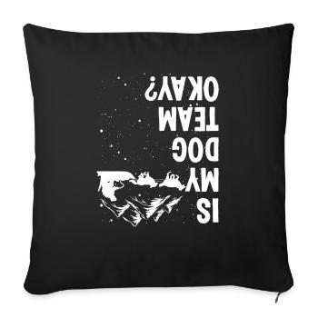 Alaska Mushing my Dog Team okay Husky Sled Racer - Sofa pillowcase 17,3'' x 17,3'' (45 x 45 cm) - black - Front