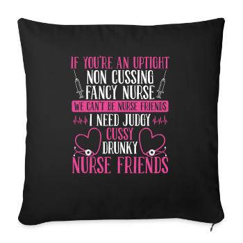 Appréciation des infirmières de l’AIIC INFIRMIÈRE INFIRMIÈRE Infirmières des urgences - Housse de coussin décorative 45 x 45 cm - noir - Devant