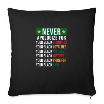Black History - Sofa pillowcase 17,3'' x 17,3'' (45 x 45 cm) - black - Front