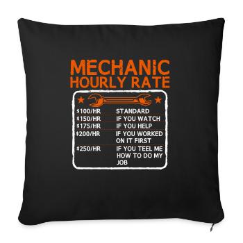 Mécanicien Grève Ingénieur Industriel - Housse de coussin décorative 45 x 45 cm - noir - Devant