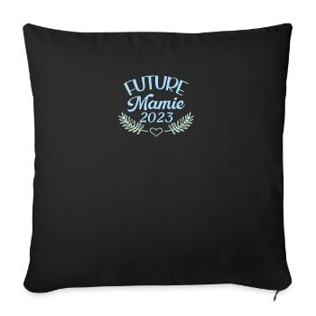 Future Mamie 2023 Idée Cadeau Annonce Grossesse - Housse de coussin décorative 45 x 45 cm - noir - Devant