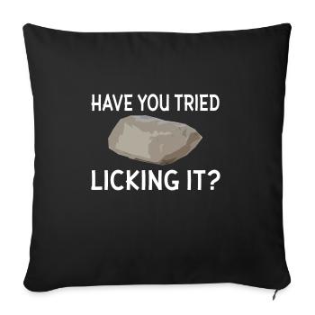 Avez-vous essayé de le lécher, la géologie, - Housse de coussin décorative 45 x 45 cm - noir - Devant
